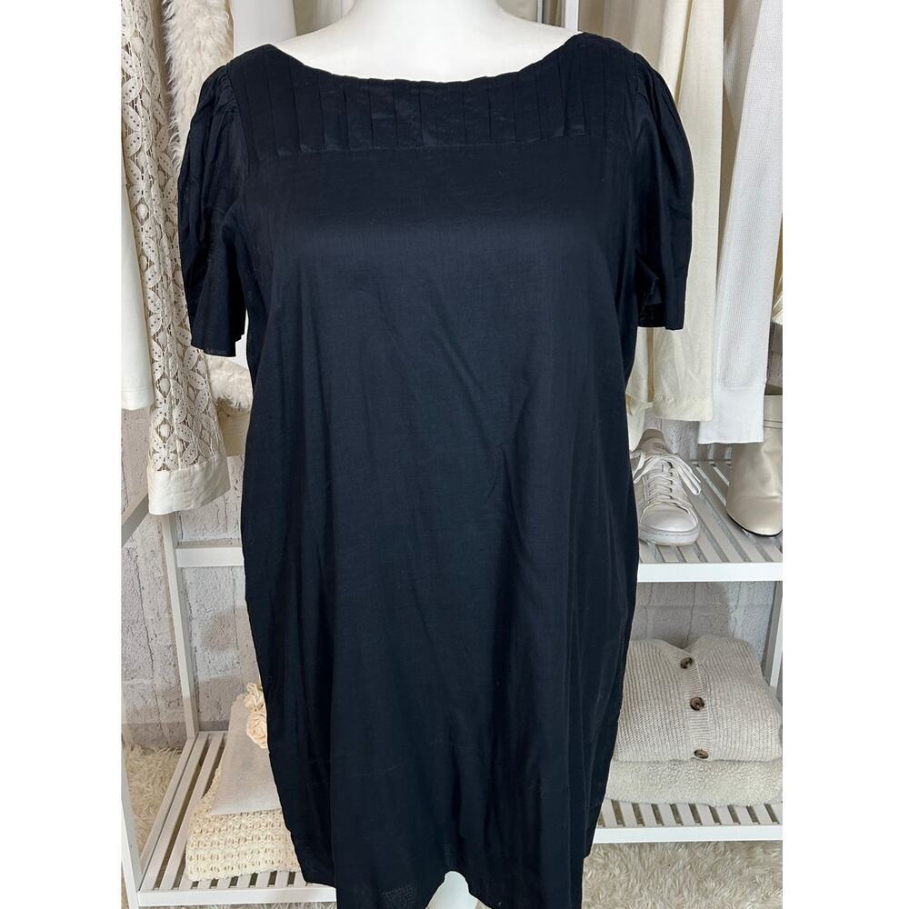 Gap Women's Size 20 Black Puff Sleeve Knee Length Button Back Shift Dress #0522